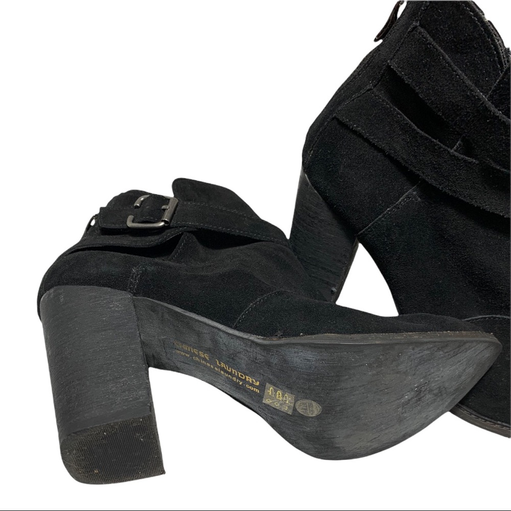 Chinese Laundry black leather high heels booties size 8 - Picture 4 of 5